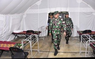 Pangkogasgabpad Tinjau Sarana dan Prasarana Observasi WNI Grand Princess di Natuna