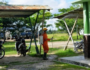 Korem Lakukan Penyemprotan Desinfektan Agar Prajurit dan Keluarga Terlindungi Virus Corona