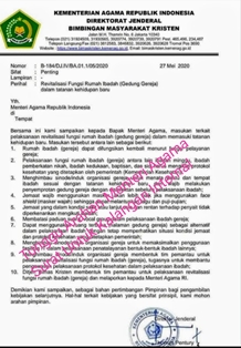 Dirjen Bimas Kristen Klarifikasi Surat Beredar Perihal Revitalisasi Fungsi Rumah Ibadah