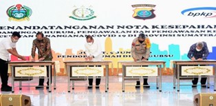 Gubsu Teken MoU Pendampingan Hukum Kelola Anggaran Covid-19