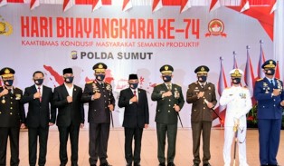 Gubsu Harap Polda Sumut Semakin Profesional di HUT Bhayangkara ke-74