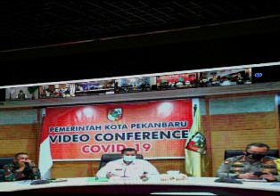 Danlanud Rsn Hadiri PertemuanMembahas Upaya Percepatan Penanganan Covid-19 di Riau