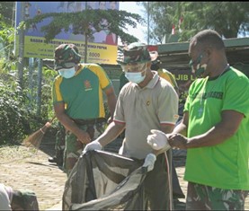 TNI-Polri dan ASN Kota Jayapura�Gelar�Karya Bhakti di Batas Negara Skouw