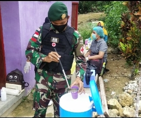 Guna Menjamin Kesehatan Balita, Satgas Yonif 413 Kostrad Bantu Posyandu,