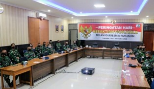 Danwing 6 Lanud Rsn Ikuti Upacara Hari Kesaktian Pancasila Secara Live Streaming