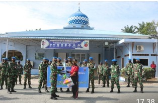 Jelang HUT Ke-74, Satpom Lanud Rsn Bersihkan Rumah Ibadah