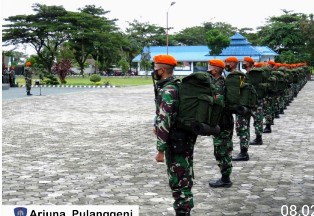 Danyonko 462 Paskhas Pimpin Apel Pelepasan Penugasan Satpamwal Mabes TNI