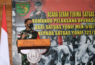 Danrem 174 Merauke Pimpin Serah Terima Satgas Pamtas RI-PNG
