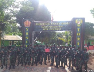 Serah Terima Pos Satgas Pamtas RI-PNG dari Yonif 125/Simbisa ke Yonif 611/Awang Long