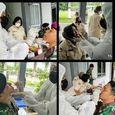 Pasca Lebaran,�Prajurit Lanal TBA Gelar Tes Swab Antigen�Antisipasi Covid-19