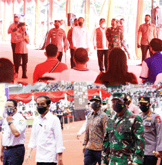 Panglima TNI Dampingi Presiden RI Tinjau Vaksinasi Massal di Mabes Polri dan Stadion GBK Senayan