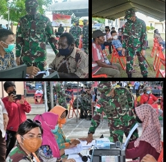 Gencar, Pangdam XVII/Cenderawasih Tinjau Serbuan�Vaksinasi di Keerom