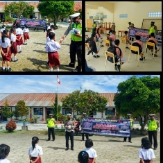Sambut HUT Lalin ke-66, Satlantas Polres Humbahas Beri Penyuluhan dan Bagikan Masker