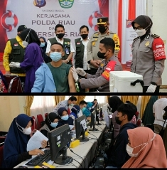 Polda Riau Dorong Percepatan Herd Immunity Kampus Bersama Unri