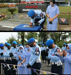 Dansatpom Lanud Rsn Resmikan Monumen dan Icon Tulisan Ksatria Dharmawangsa
