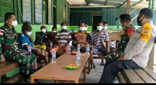 Jelang Nataru, Satgas Pamtas Yonif 126/KC Gelar Rakor Bersama Koramil dan Polsek