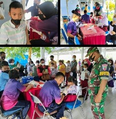 Lanud Rsn Vaksinasi Anak-Anak Berusia 6 Hingga 11 Tahun