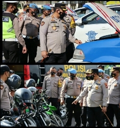 Kapolres Cek Kendaraan Dinas Memastikan Tidak Ada Kendala Saat Bertugas.