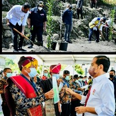 Kunjungi Desa Simangulampe, Presiden Jokowi Tanam Pohon dan Bagikan TORA